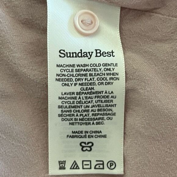 Aritzia Sunday Best Delilah Long Sleeve Mini Dress in Damask Pink Size Small - Picture 6 of 7